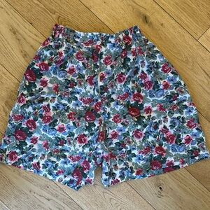 Vintage Capacity 90s High Rise Granny 6” Shorts Floral Medium Cotton Pockets